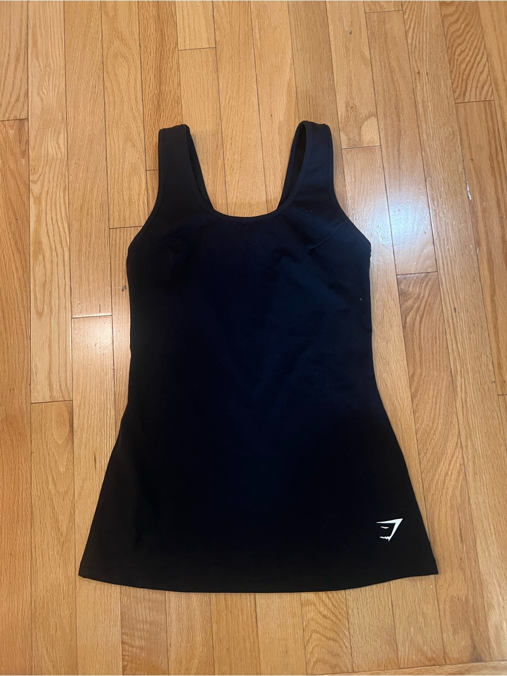 Gymshark Black Scoop Neck Tank with Subtle Logo